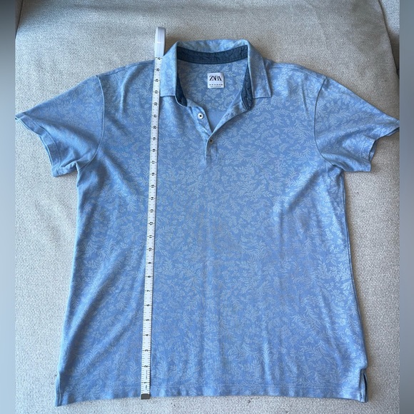 Zara Blue and White Paisley Polo | Men’s Size Medium - Picture 10 of 10